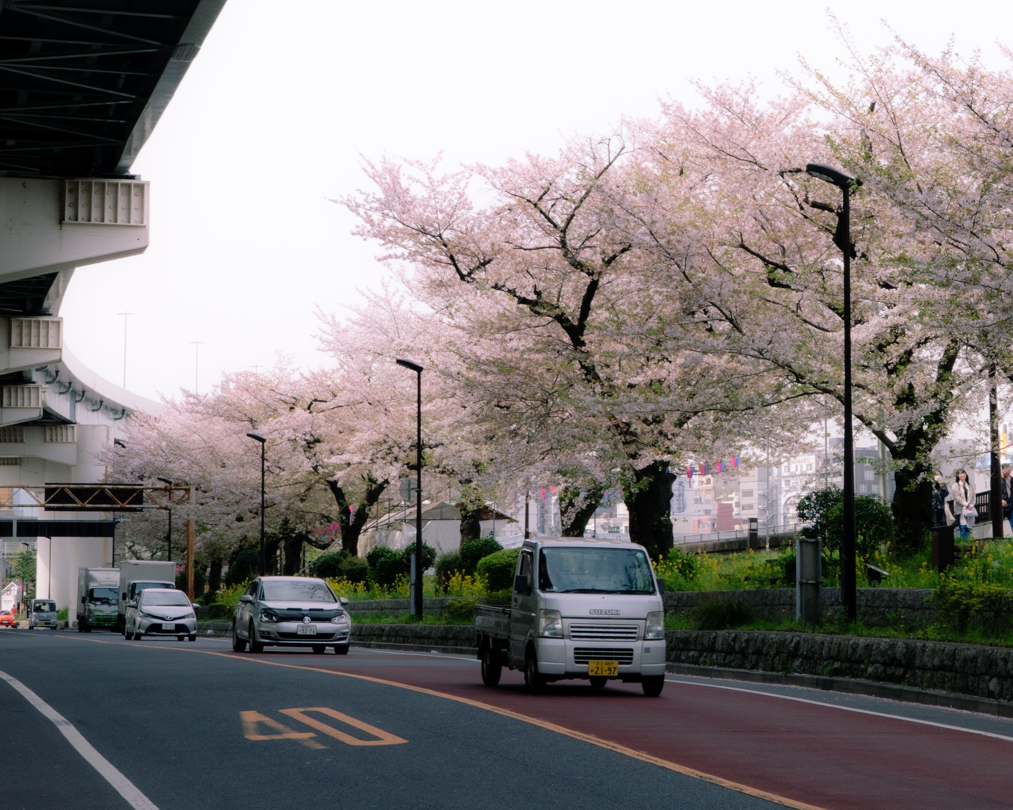 Fast train traveling through Japan